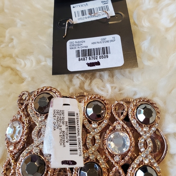 I.N.C. Rose Gold Cuff Bracelet and Earrings set - Picture 6 of 7